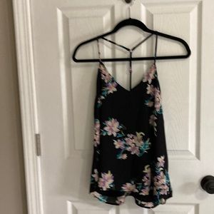 Like new black floral tank top size large